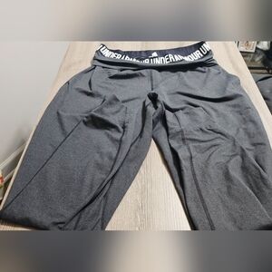 Under Armour Uptown joggers fold over waistband gray/black womens size M